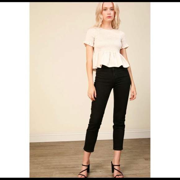 Revolve Line & Dot LouLou Satin  Smocked Top Size M - Picture 3 of 11